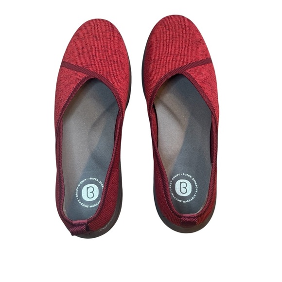 Bzees Women's Red Knit Slip-On Shoes Machine Washable Size 9 - Picture 5 of 13